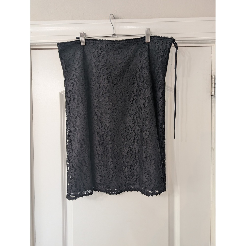 Only Hearts Black Floral Lace Midi Skirt large whimsigoth punk gothic academia